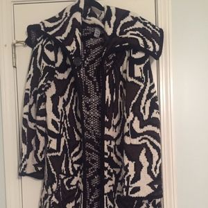 Cici Tash Brown Zebra Print Full Length Sweater